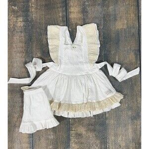 Wildling Girls Size 5 White Naomi Pinafore With Shorts!